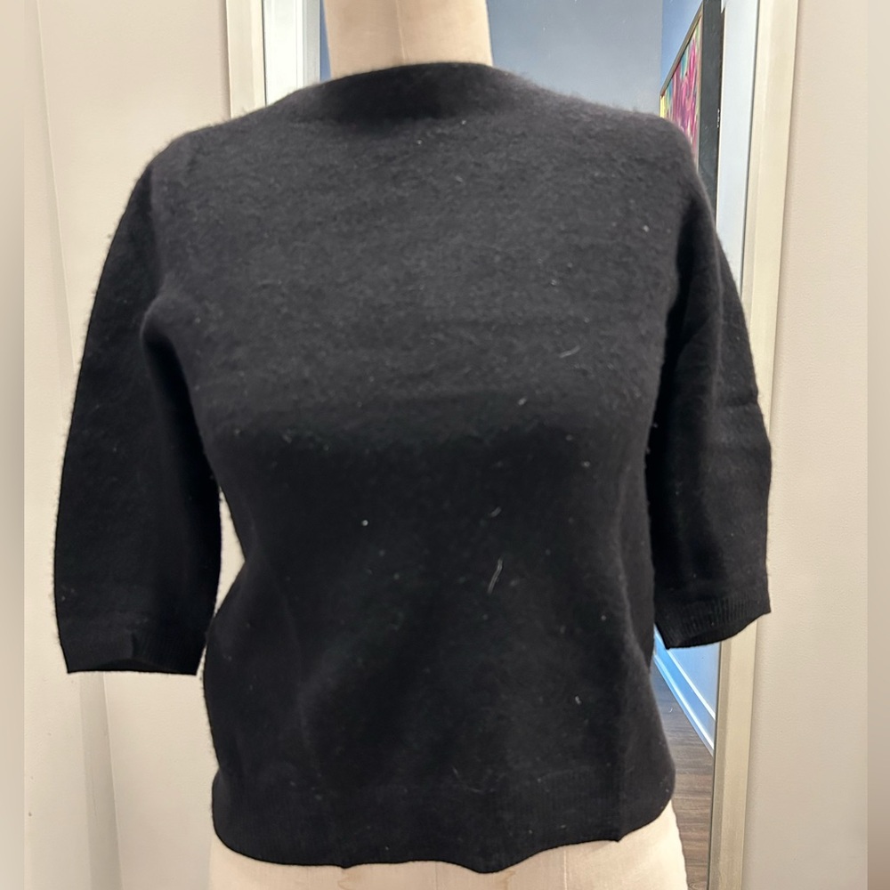 Talbots Cashmere Short-Sleeve Sweater in Black - Small Petite